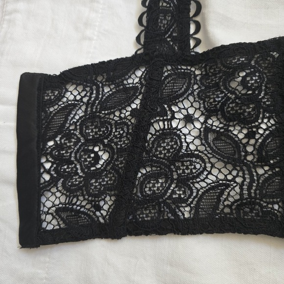 For Love & Lemons Sammie Crop Top Bustier Sz Large Black Lace Whimsigoth Grunge - Picture 11 of 14